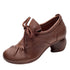 Vintage Fold Leather Deep Mouth Women's Shoes